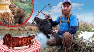 BACON BAKED BEAVER, Trap and Cook (Family Feast) - Bonus BIG DADDY 50 Pounder!!!