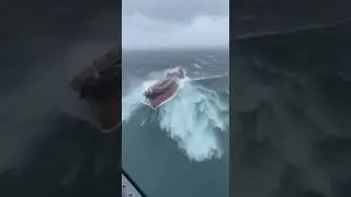 Who Wins: Cargo Ship vs Monster Wave? #maritime #extreme #danger