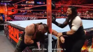 Roman Reigns attacks Braun Strowman Monday night Raw