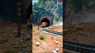 🚂 Train Enters Old Mountain Tunnel | Realistic Diorama Scene
