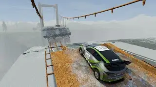Which car can jump over the huge broken bridge? | BeamNG.drive