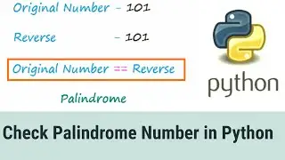How to Check Number is Palindrome or Not in Python | palindrome number in python | in Hindi