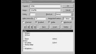 Menu editor in VB 6.0 | design menu and sub menus in VB 6.0
