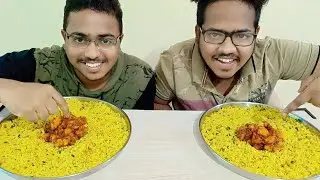 Lemon rice eating challenge | South indian food challenge | Aloo sabji eating |@VISHALvsPRASAD