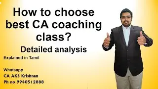 How to choose best CA coaching class | LetspassCA Academy | AKS Krishnan classes