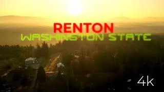 Renton Sunrise Cinematic Aerials 4k - Washington State, USA