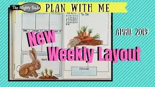 New Bullet Journal Weekly Layout : 2 Rabbits w Carrots | Easter Theme  April 2019