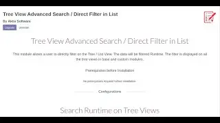 Tree View Advanced Search Direct Filter In List