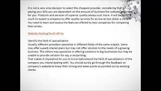 Web Hosting South Africa