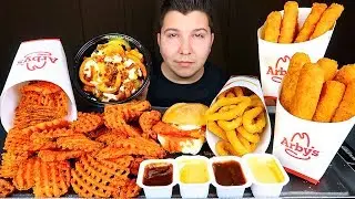 My First Time Trying Arby's Waffle Fries • MUKBANG