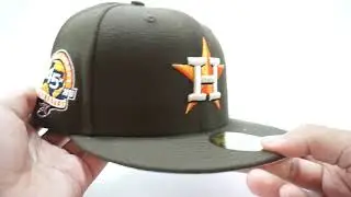 Houston Astros 45TH ANNIVERSARY New Era 59Fifty Fitted Hat Brown PINK Under Brim