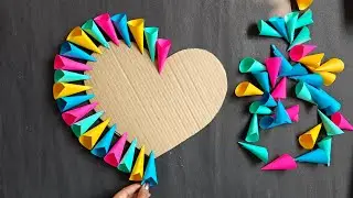 DIY beautiful heart wall hanging with paper/easy paper wall hanging/paper craft idea 