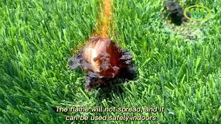 JS artificial grass fire test, high-end artificial turf from China