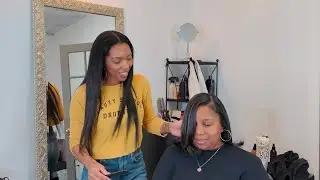 $200 Silk Press, hydration treatment and trim on natural hair using ​⁠@T3micro  curling iron