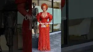 Orange Lace Gown Styles#africanfashion #nigeriafashion #trending #orangedress