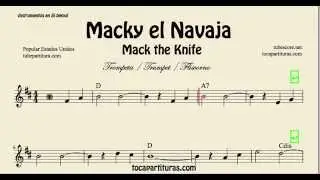 Mack the Knife Sheet Music for Trumpet and Flugelhorn Mackie el Navaja