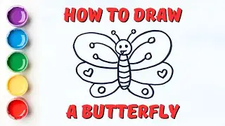 How To Draw A Butterfly Simple Step By Step | Easy Draw For Kids