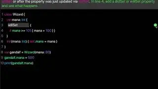 Learn Swift: Property observers (Chapter 18 Lesson 8)