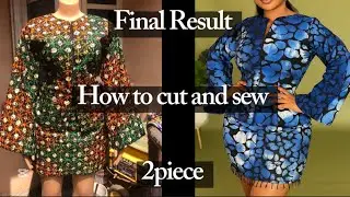 Cut and Sew Front zip blouse with Short skirt -Part2 