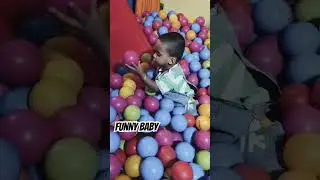 Baby playing with Balls || #babyslide #funnybaby #viralbaby #colourballs #cutebaby