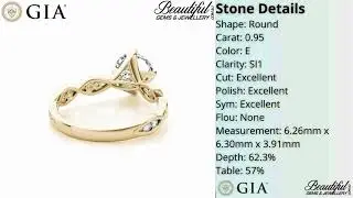 1 1ct Diamond Engagement Ring Twisted Diamond Accented Band 2