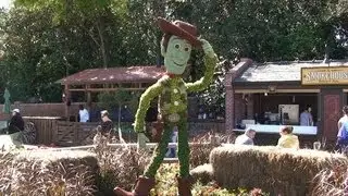 Smokehouse BBQ Barbecue & Brews at Epcot Flower & Garden with Pixar Woody and Lotso Toparies
