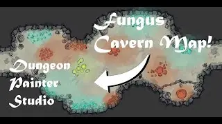 Fungus Cavern Encounter Map: D&D Map in Dungeon Painter Studio
