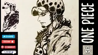 How to Draw Trafalgar D. Water Law | One Piece Epic Pencil Sketch Tutorial ✍️🖤