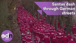 Hundreds of Santas dash through German streets