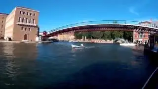 Venice, Water Bus Ride through Grand Canal P. Roma to Rialto (Stabilized Firefly 6S footage)