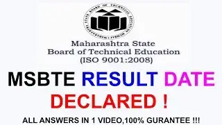 MSBTE Result Date Declared Summer 2019 In Hindi.