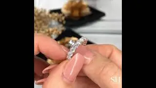 W0268 Wider scalloped womens diamond eternity band SHJewellery social