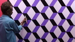 optical illusion 3d wall design | 3d wall painting | 3d wall decoration effect | interior design