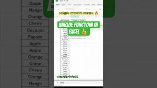 Unique function in excel 👍 #ExcelTricks #ExcelShorts #ExcelTips #LearnExcel #Productivity #excel #yt