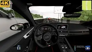 Quick Audi RS5 Cutting through traffic City Car Driving [Steering wheel gameplay] 4K