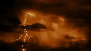Thunderstorm And Lightning Strikes Arabian Nights Sandstorm Lightning Background Video