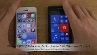 iPhone 5 iOS 7 Beta 4 vs. Nokia Lumia 520 Windows Phone 8 - Browser Speed Performance Review