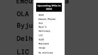 Upcoming IPOs in 2022 | #Shorts #Youtubeshorts