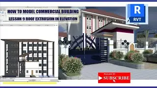 How to model Commercial Building in revit 2023 lesson 9 Roof Extrusion in Elevation