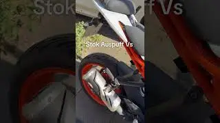 Ktm rc125 2022 stok exhaust vs Shark