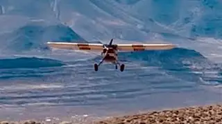Cessna 140 at Dead Cow, landing on Outlook.