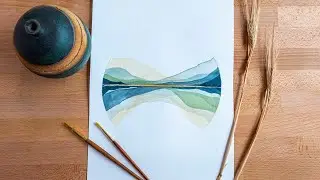 Beginner Watercolor Abstract Landscape Tutorial | Paint With Me!