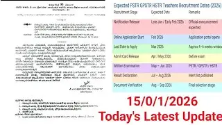 Expected PSTR GPSTR HSTR Teachers Recruitment Dates (2026)