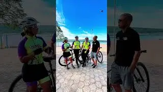 As meninas da bike no desafio 5 km de muito suor.
