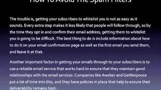 How To Avoid The Spam Filters