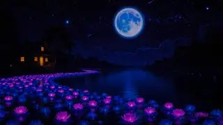 (No Ads) Moonlit Serenity &bull; Glowing Lotus Lake &bull; Peaceful Sleep & Stress Relief &bull; Calm Your Mind