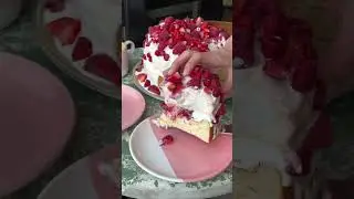 Pavlova cream with melted ice cream 🍓 Лето продолжается) #pastrychef #pavlova #cakestyle #кондитер