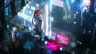 Amiya (Arknights) Cyberpunk Battle Scene | Live Wallpaper Engine Loop QHD