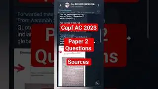 Capf AC 2023 Paper 2 Sources #capf2024 #capfpaper2 #capfac2024