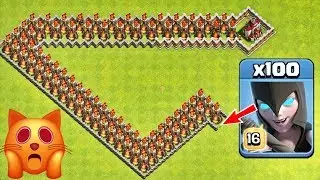 100 Max Night Witch VS 100 Max Inferno Tower Amazing Attack On Clash Of Clans